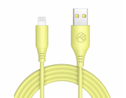 Tellur Silicone USB to Lightning cable 3A, 1m, yellow