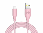 Tellur Silicone USB to Lightning cable 3A, 1m, pink