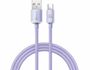 Baseus CAJY000405 Crystal Shine Series Datový Kabel USB - USB-C 100W 1,2m Purple