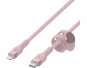 Belkin kábel Boost Charge Pro Flex USB-C to Lightning 3m - Pink