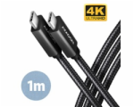 AXAGON BUCM32-CM10AB, SPEED+ kabel USB-C <-> USB-C, 1m, USB 20Gbps, PD 100W 5A, 4k HD, ALU, oplet, černý