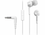 Panasonic RP-TCM115E-W, drátové sluchátka, do uší, 3,5mm jack, kabel 1,2m, bílá