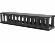 Techly Cable organizér 2U pro 19 rackových skříní s krytem, černý