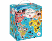 Bright Junior Media Puzzlove CzuCzu Animals World Map 60el.