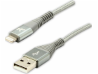 USB kabel Logo USB-A - Lightning 2 m stříbrný