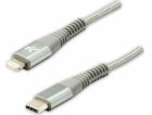 Logo USB USB-C - Lightning kabel 2 m stříbrný
