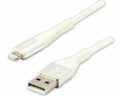 Kabel USB kabel USB kabel (2.0), USB A M - Apple Lightning C89 M, 1M, MFI Certifikát, 5V/2.4A, bílé, logo, krabice, nylonový cop, kryt hliníku