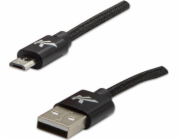 USB kabel Logo USB-A - microUSB 1 m Černý
