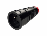 Instalační zásuvkaTaurus2 PC-2410-srw, přímá, pogumovaná, černá