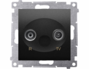 Kontakt-Simon Simon 54 Oddělená koncová R-TV anténní zásuvka (modul) útlum 1dB, matná černá DAK.01/49