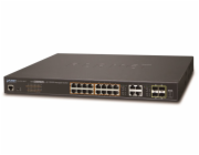 Planet GS-4210-16P4C L2 switch, 20x1Gb, 4x1Gb SFP, 16x PoE 802.3at 220W