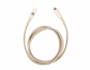 Tellur Green Data Cable Type-C To Lightning 2.4A PD20W 1m nylon Cream