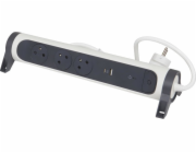 Prodlužovací kabel Legrand Residential 3 uzemněné zásuvky s USB AC 1,5 m