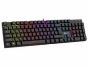 C-TECH mechanická klávesnice Morpheus, casual gaming, CZ/SK, červené spínače, RGB podsvícení, USB