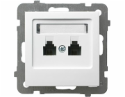 Ospel AS Dvojitá telefonní zásuvka RJ11 paralelní bílá GPT-2GR/m/00