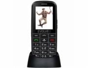 EVOLVEO EasyPhone EG, mobilní telefon pro seniory s nabíjecím stojánkem, černá