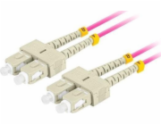 LANBERG optický patch cord MM SC/UPC-SC/UPC duplex 5m LSZH OM4 50/125 průměr 3mm, barva magenta