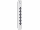 Qoltec 50294 přepěťová ochrana Bílo-šedá 6 AC zásuvky / A...