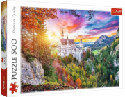 Puzzle 500 dílků Pohled na zámek Neuschwanstein v Německu