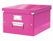 LEITZ Univerzální krabice  Click&Store, velikost M (A4), růžová