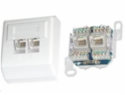 XtendLan Zásuvka 2x RJ-45, Cat5e, nestíněná, na zeď, šikm...