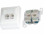 XtendLan Zásuvka 2x RJ-45, Cat5e, nestíněná, na zeď, šikmý vývod, narážecí LSA