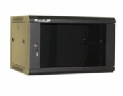 XtendLan 12U/600x450, na zeď, jednodílný, skleněné dveře černý