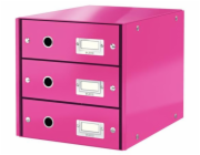 LEITZ Zásuvkový box  Click&Store, 3 zásuvky, růžová