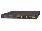 Planet GSW-1820VHP PoE switch, 16x1Gb + 2xSFP 1Gb, LCD, V...
