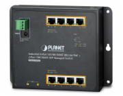 Planet WGS-4215-8P2S plochý L2/L4 switch, 8x1Gb, 2x1Gb SFP, 8x PoE 802.3at 200W, 48-56VDC, -40~75°C, IP30, fanless