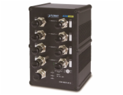 Planet ISW-800T-M12 vodotěsný průmyslový switch, 8x 10/100Mbps M12, ESD, DIN, IP67, -40~75°C, 12-48VDC