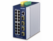 Planet IGS-6325-16T4S průmyslový L3 switch, 16x1Gb, 4x2.5Gb SFP, 9-48VDC, -40~75°C, IP30, fanless