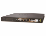 Planet FGSW-2624HPS L2 switch, 24x100Mb, 2x1Gb SFP, 24x PoE 802.3at 220W