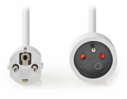 NEDIS napájecí prodlužovací zásuvka/ úhlová/ 1x zásuvka/ bílá/ 3m