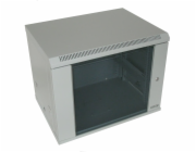 XtendLan 9U/600x450, na zeď, jednodílný, skleněné dveře, šedý