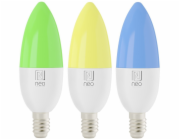 IMMAX NEO SMART sada 3x žárovka LED E14 6W RGB+CCT barevná a bílá, stmívatelná, Wi-Fi, TUYA