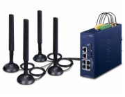 Planet dual 5G/LTE bezpečnostní brána, 2x WAN + 3x LAN, DI/DO, GPS, DIN, IP30, -40/+75°C, dual 9-54VDC