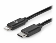 NEDIS Lightning kabel/ USB 2.0/ Apple Lightning 8pinový/ USB-C zástrčka/ kulatý/ černý/ 1m