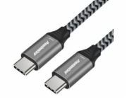 PREMIUMCORD Kabel USB 3.2 Gen 1 USB-C (M/M), bavlněný oplet, 1m
