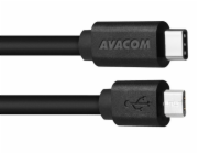 AVACOM datový a nabíjecí kabel USB Type-C - Micro USB, 100cm, černá