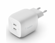 Belkin WCH001vf Belkin Duální 45W USB-C Power Delivery GaN PPS nástěnná nabíječka, bílá