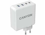 CANYON síťová rychlonabíječka GaN, H-100 (100W), vstup 100-240V, výstup USB-C1/C2 5-20V, USB-A 1/A2 4.5-20V 