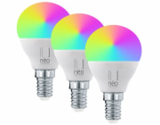 IMMAX NEO LITE SMART sada 3x žárovka LED E14 6W RGB+CCT barevná a bílá, stmívatelná, Wi-Fi, P45, TUYA