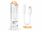 Audio adaptér Aligator USB-C vidl. / 3,5mm Jack, 15cm, bílý