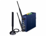 Planet LCG-300W IoT LoRaWAN průmyslová brána, 5x LAN 1Gb, WiFi 2,4+5GHz 802.11ax, DIN, IP30, -40/+75C, 9-54VDC