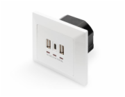 DIGITUS Nabíjecí zásuvka na zeď pro smartphony/tablety s 2 x USB A, 1 x USB Type-C , 3100 mA, UP