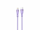 Silikonový kabel Tellur Type-C na Lightning PD30W 1m fialový