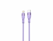 Silikonový kabel Tellur Type-C na Lightning PD30W 1m fialový