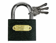 Zámek visací 38 mm černý+štítek