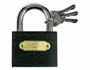 Zámek visací 50 mm černý+štítek